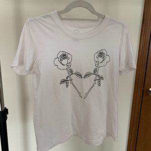 Short sleeve rose print t-shirt